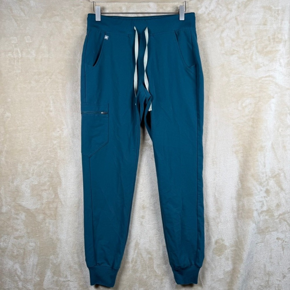 Figs Zamora Technical Collection Teal Blue Scrub Jogger Pants W18SW2005 Womens S